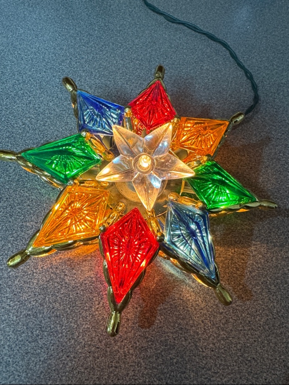 NWOT Multicolor Star Holiday Light Ornament - Vintage Style